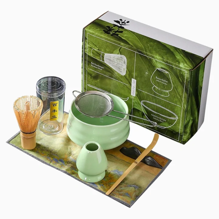 7 Parça Bambu Çırpıcılı Geleneksel Matcha Çay Seti