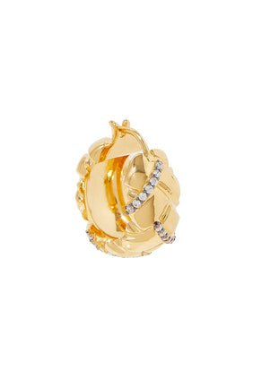Lucy Williams Pave Waffle Halka Küpe - 18k Geri Dönüştürülmüş Altın Kaplama - Görsel 4
