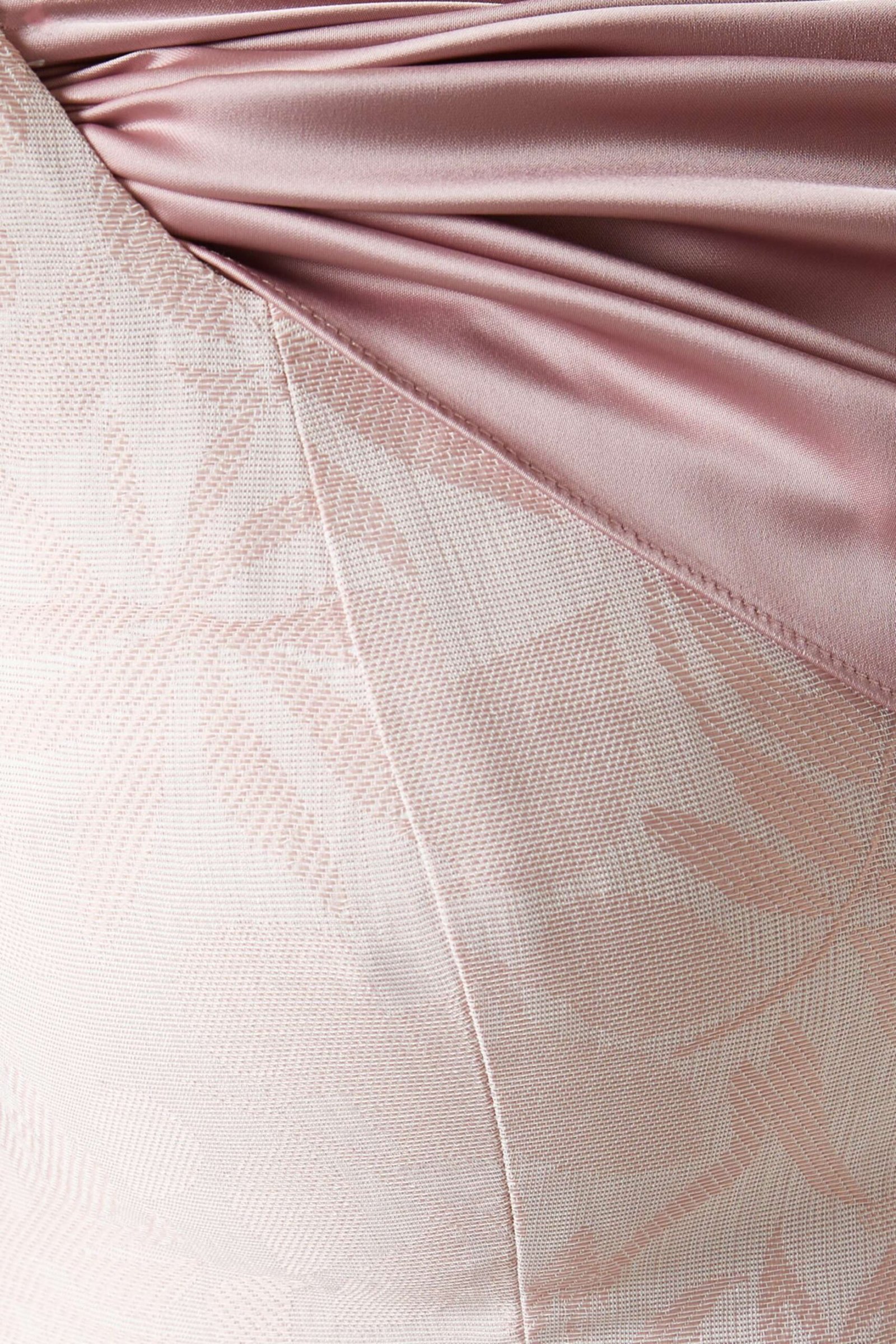 Şık Off-Shoulder Midi Elbise Toplantılar için İdeal, Fıtı Tabanlı Tasarım - Pembe - Görsel 4