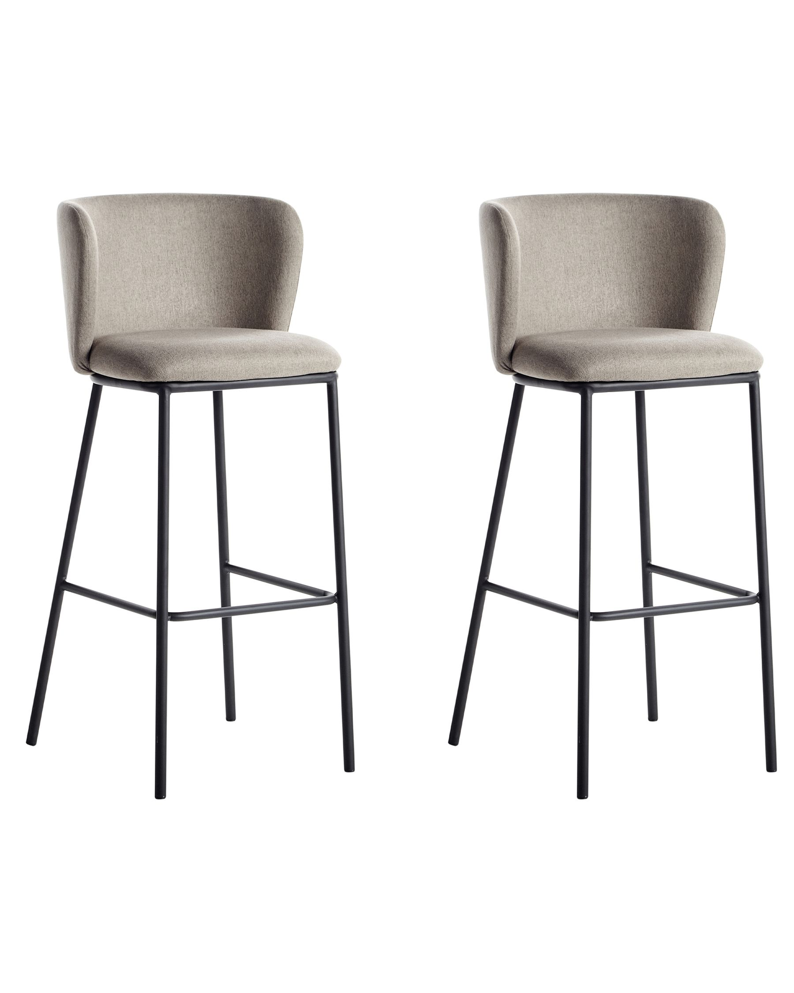 MINA 2'li Bar Sandalyesi Seti, 73 cm Oturum, Ayak Destekli, Modern Tasarım